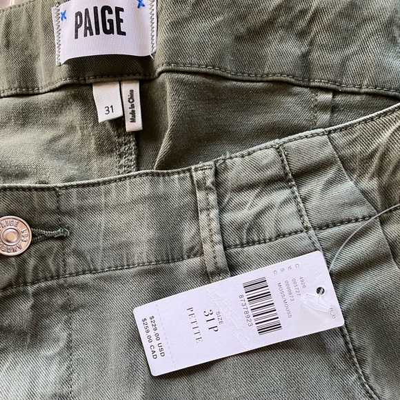 Anthropologie PAIGE Drew Mid-Rise Weekender Jeans 31p  green NEW - Picture 5 of 7